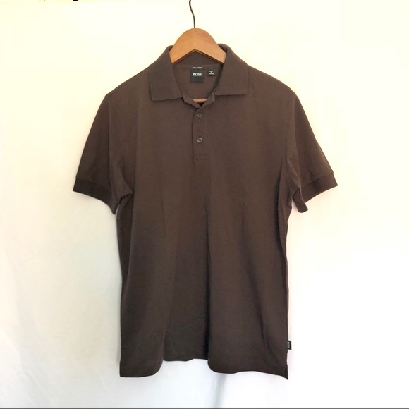Hugo boss brown polo shirt Clearance